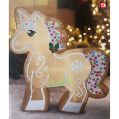 Gemmy Inflatables Inflatable Party Decorations 3 1/2' Christmas Gingerbread Unicorn! by Gemmy Inflatables 781880218661 118704 3 1/2' Christmas Gingerbread Unicorn! by Gemmy Inflatables 118704
