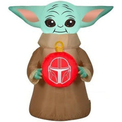 Gemmy Inflatables Inflatable Party Decorations 3 1/2' Disney Mandalorian "The Child" Baby Yoda Holding Ornament by Gemmy Inflatables 781880246855 112563-3723738 3 1/2' Disney Mandalorian Child Baby Yoda Ornament Gemmy Inflatables
