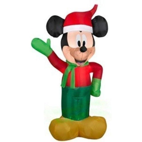 Gemmy Inflatables Inflatable Party Decorations 3 1/2' Mickey Waiving Right Hand Wearing Santa Hat by Gemmy Inflatables 781880205838 86348 3 1/2' Mickey Waiving Right Hand Wearing Santa Hat Gemmy Inflatables