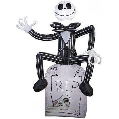 Gemmy Inflatables Inflatable Party Decorations 3 1/2' Nightmare Before Christmas Jack Skellington On Tombstone by Gemmy Inflatables 781880239659 74039 3 1/2' Nightmare Jack Skellington Tombstone Gemmy Inflatables 
