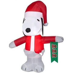 Gemmy Inflatables Inflatable Party Decorations 3 1/2' Peanut's Snoopy in Santa Outfit w/ Ho Ho Ho Sign by Gemmy Inflatables 781880205852 118088 3 1/2' Peanut's Snoopy in Santa Outfit Ho Ho Ho Sign Gemmy Inflatables