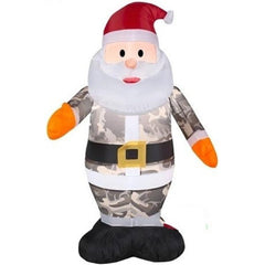 Gemmy Inflatables Inflatable Party Decorations 3 1/2' Santa In Camo Outfit Wearing Orange Mittens by Gemmy Inflatables 781880206569 36278 3 1/2' Santa In Camo Outfit Wearing Orange Mittens Gemmy Inflatables