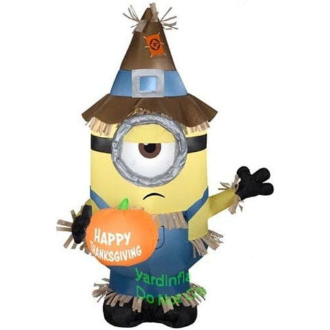 Gemmy Inflatables Inflatable Party Decorations 3 1/2' Thanksgiving Harvest Minion Stuart Dressed As A Scarecrow! by Gemmy Inflatable 781880241416 226228 3 1/2' Thanksgiving Harvest Minion Stuart Dressed As A Scarecrow!