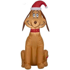 Gemmy Inflatables Inflatable Party Decorations 3 1/2' The Grinch's Max the Dog w/ Santa Hat by Gemmy Inflatables 781880246749 111966