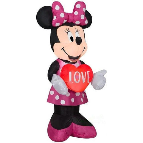 Gemmy Inflatables Inflatable Party Decorations 3 1/2' Valentine's Day Disney Minnie Mouse Holding "LOVE" Heart by Gemmy Inflatables 3 1/2' Christmas Disney Minnie Mouse Winter Outfit Gemmy Inflatables