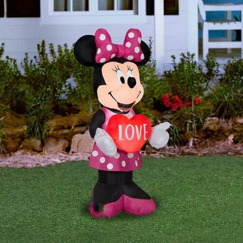 Gemmy Inflatables Inflatable Party Decorations 3 1/2' Valentine's Day Disney Minnie Mouse Holding "LOVE" Heart by Gemmy Inflatables 781880257622 440822 3 1/2' Valentine's Day Disney Minnie Mouse LOVE Heart Gemmy Inflatable