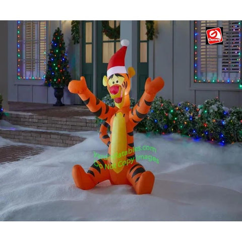 Gemmy Inflatables Inflatable Party Decorations 3 1/2' Winnie The Pooh’s Tigger w/ Santa Hat by Gemmy Inflatables 781880218951 880790