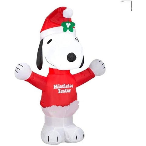 Gemmy Inflatables Inflatable Party Decorations 3.5' Christmas Snoopy w/ Mistletoe Tester Sweater Inflatables 781880211969 36259