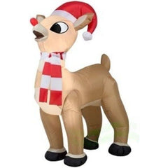 Gemmy Inflatables Inflatable Party Decorations 3.5' Rudolph w/ Striped Scarf & Santa Hat by Gemmy Inflatables 781880206415 36888