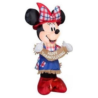 Gemmy Inflatables Inflatable Party Decorations 3.5' Thanksgiving Minnie Mouse Scarecrow w/ Banner by Gemmy Inflatables 781880239673 70444