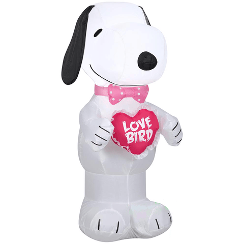 Gemmy Inflatables Inflatable Party Decorations 3' Valentine’s Day Peanuts Snoopy Wearing A Pink Polka Dot Bow Tie & Holding A “Love Bird” Heart! by Gemmy Inflatable 44884 3' Valentine’s Day Peanuts Snoopy Wearing A Pink Polka Dot Bow Tie 