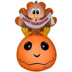 Gemmy Inflatables Inflatable Party Decorations 4.5' Harvest Turkey w/ Pumpkin by Gemmy Inflatables 226486