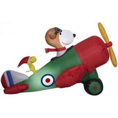 Gemmy Inflatables Inflatable Party Decorations 4.5' Peanuts Snoopy Flying Ace In Airplane w/ Woodstock by Gemmy Inflatables 781880204268 113074 - 3723740 4.5' Peanuts Snoopy Flying Ace Airplane w/ Woodstock Gemmy Inflatables