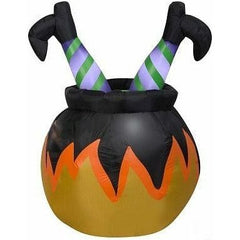 Gemmy Inflatables Inflatable Party Decorations 4.5' Purple Witch Legs in Cauldron by Gemmy Inflatables 781880268406 226747