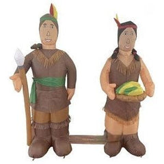 Gemmy Inflatables Inflatable Party Decorations 4.5' Thanksgiving Indian Boy & Girl COMBO by Gemmy Inflatables 781880251552 Y817