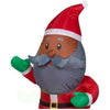 Image of Gemmy Inflatables Inflatable Party Decorations 4' African American Santa Claus by Gemmy Inflatables 781880214977 11143-112197 4' African American Santa Claus by Gemmy Inflatables SKU# 11143-112197