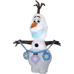 Gemmy Inflatables Inflatable Party Decorations 4' Disney's Frozen II Olaf holding String of Ornaments by Gemmy Inflatables 781880205746 119003 4' Disney's Frozen II Olaf holding String Ornaments Gemmy Inflatables