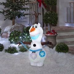 4' Disney's Frozen II Olaf holding String of Ornaments by Gemmy Inflatables