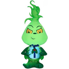 Gemmy Inflatables Inflatable Party Decorations 4' Little Grinch Holding A Present by Gemmy Inflatables 781880241201 117629