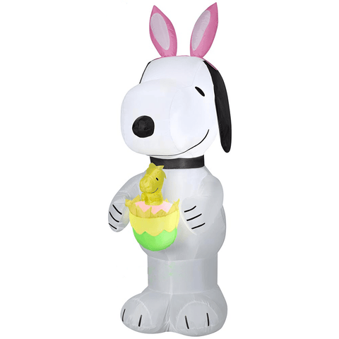 Gemmy Inflatables Inflatable Party Decorations 4' Peanuts Easter Snoopy Wearing Bunny Ears Holding Woodstock! by Gemmy Inflatable 44888 4' Easter Snoopy Wearing Bunny Ears Holding Woodstock Gemmy Inflatable