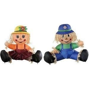 Gemmy Inflatables Inflatable Party Decorations 4' Thanksgiving Harvest Scarecrow Boy & Girl Combo by Gemmy Inflatables 781880270737 Y126L+Y127L 4' Thanksgiving Harvest Scarecrow Boy & Girl Combo Gemmy Inflatables