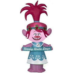 Gemmy Inflatables Inflatable Party Decorations 4' Troll's Queen Poppy in Christmas Outfit w/ Banner by Gemmy Inflatables 781880205104 117573 4' Troll's Queen Poppy in Christmas Outfit w/ Banner Gemmy Inflatables