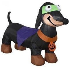 Gemmy Inflatables Inflatable Party Decorations 4' Weiner Dog in Halloween Costume by Gemmy Inflatables 781880275053 223198 4' Weiner Dog in Halloween Costume by Gemmy Inflatables SKU# 223198