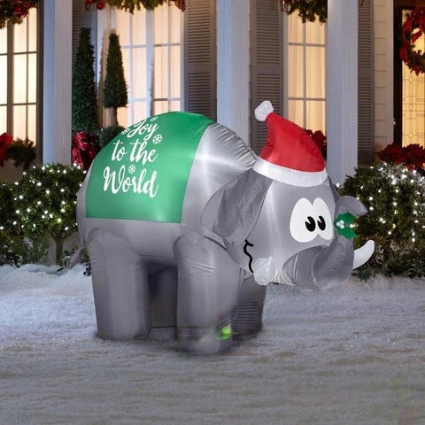 Gemmy Inflatables Inflatable Party Decorations 5 1/2' Gemmy Airblown Inflatable Christmas "Joy To The World" Elephant by Gemmy Inflatables 781880213239 119198 - 3723717 5 1/2'  Christmas "Joy To The World" Elephant by Gemmy Inflatables