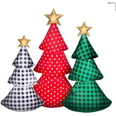 Gemmy Inflatables Inflatable Party Decorations 5.5' Patterned Christmas Tree Trio by Gemmy Inflatables 781880212140 36372