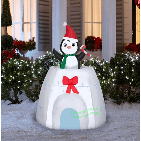Gemmy Inflatables Inflatable Party Decorations 5' Animated Christmas Penguin Pop Up Igloo by Gemmy Inflatables 118335 5' Animated Christmas Penguin Pop Up Igloo SKU# 118335