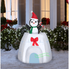 Image of Gemmy Inflatables Inflatable Party Decorations 5' Animated Christmas Penguin Pop Up Igloo by Gemmy Inflatables 118335 5' Animated Christmas Penguin Pop Up Igloo SKU# 118335