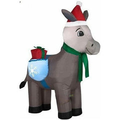 Gemmy Inflatables Inflatable Party Decorations 5' Christmas Donkey w/ Saddle Gift Bag by Gemmy Inflatables 781880274513 119114