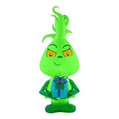 Gemmy Inflatables Inflatable Party Decorations 5' Christmas Dr. Seuss' Grinch as Child holding Present by Gemmy Inflatables 781880246947 113027 5' Christmas Dr. Seuss' Grinch as Child Present Gemmy Inflatables