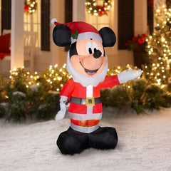 5' Christmas Mickey Mouse With Santa Beard by Gemmy Inflatables