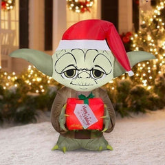 5' Disney's Star Wars Yoda w/ Red Present by Gemmy Inflatables