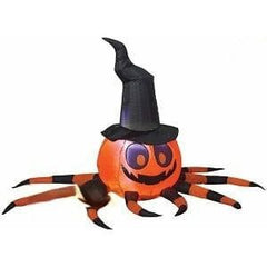 Gemmy Inflatables Inflatable Party Decorations 5' Orange And Black Spider w/ Witches Hat by Gemmy Inflatables 781880274971 222200