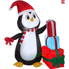 Image of Gemmy Inflatables Inflatable Party Decorations 5' Penguin w/ Christmas Present Stack by Gemmy Inflatables 119204 5' Penguin w/ Christmas Present Stack SKU# 119204