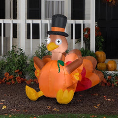 5' Thanksgiving Harvest Turkey in Pumpkin by Gemmy Inflatables
