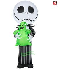 Gemmy Inflatables Inflatable Party Decorations 5' Tim Burton’s Nightmare Before Christmas Jack Skellington Holding Small Oogie Boogie by Gemmy Inflatable 781880241256 228549 Nightmare Before Christmas Jack Skellington Holding Small Oogie Boogie