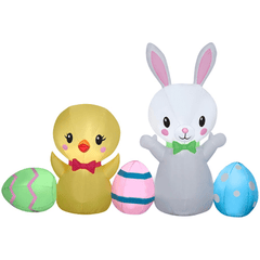 Gemmy Inflatables Inflatable Party Decorations 6 1/2' Easter Collection Scene w/ Easter Bunny, Chick, and Eggs by Gemmy Inflatable 781880265771 440800 6 1/2' Easter Collection Scene w/ Easter Bunny, Chick, and Eggs