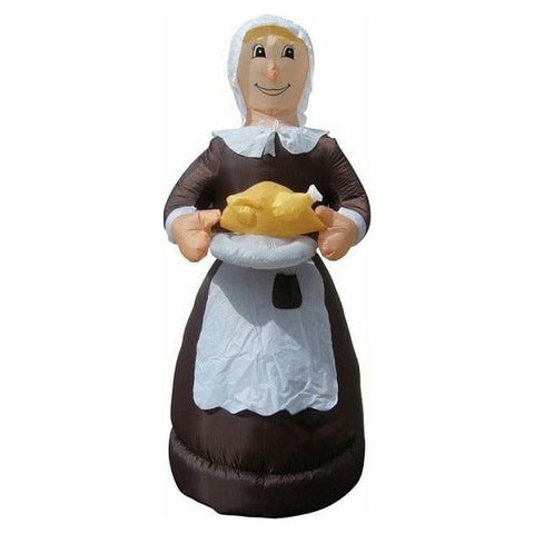 Gemmy Inflatables Inflatable Party Decorations 6' 9" Thanksgiving Pilgrim Woman Holding Turkey by Gemmy Inflatables 781880274681 Y807A