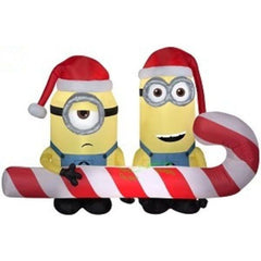 Gemmy Inflatables Inflatable Party Decorations 6' Christmas Minions Holding Candy Cane Scene by Gemmy Inflatables 114781