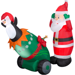 Gemmy Inflatables Inflatable Party Decorations 6' Lightshow Santa and Penguin Cannon Scene by Gemmy Inflatables 113428 6' Lightshow Santa and Penguin Cannon Scene SKU# 113428