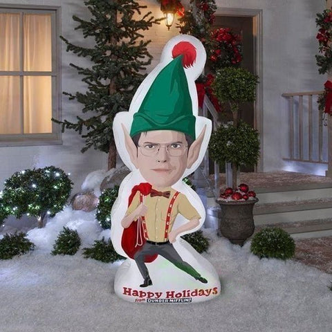 Gemmy Inflatables Inflatable Party Decorations 6' Photo Realistic Stylized Dwight as Elf from The Office by Gemmy Inflatables 781880205708 118983 6' Photo Realistic Stylized Dwight Elf from Office Gemmy Inflatables