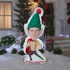 6' Photo Realistic Stylized Dwight as Elf from The Office by Gemmy Inflatables