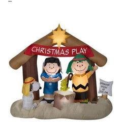 Gemmy Inflatables Inflatable Party Decorations 6' Snoopy & Charlie Brown "Christmas Play" Nativity Scene by Gemmy Inflatables 781880206606 88124 6' Snoopy Charlie Brown Christmas Play Nativity Scene Gemmy Inflatable