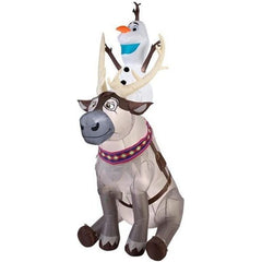 Gemmy Inflatables Inflatable Party Decorations 7 1/2' Disney's Frozen Olaf Sitting On Sven Scene by Gemmy Inflatables 781880206507 11431
