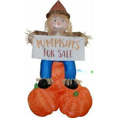 Gemmy Inflatables Inflatable Party Decorations 7 1/2' Thanksgiving Scarecrow sitting on Pumpkin w/ Banner by Gemmy Inflatables 781880274940 GTF00047-75 7 1/2' Thanksgiving Scarecrow Pumpkin Banner by Gemmy Inflatables