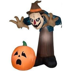 Gemmy Inflatables Inflatable Party Decorations 7.5' Reaching Scarecrow w/ Pumpkin by Gemmy Inflatables