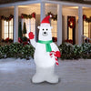Image of Gemmy Inflatables Inflatable Party Decorations 7' Christmas Polar Bear Wearing Santa Hat Holding A Candy Cane by Gemmy Inflatable 781880212553 119229-3723699 7' Christmas Polar Bear Wearing Santa Hat Holding A Candy Cane